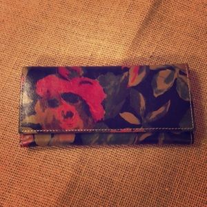 NWOT Patricia Nash midnight rose leather wallet
